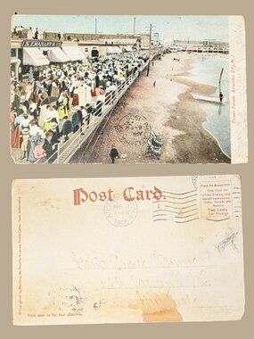 10/$25 Vintage Postmarked American New Jersey Seaside Parade Postcard No Stamp